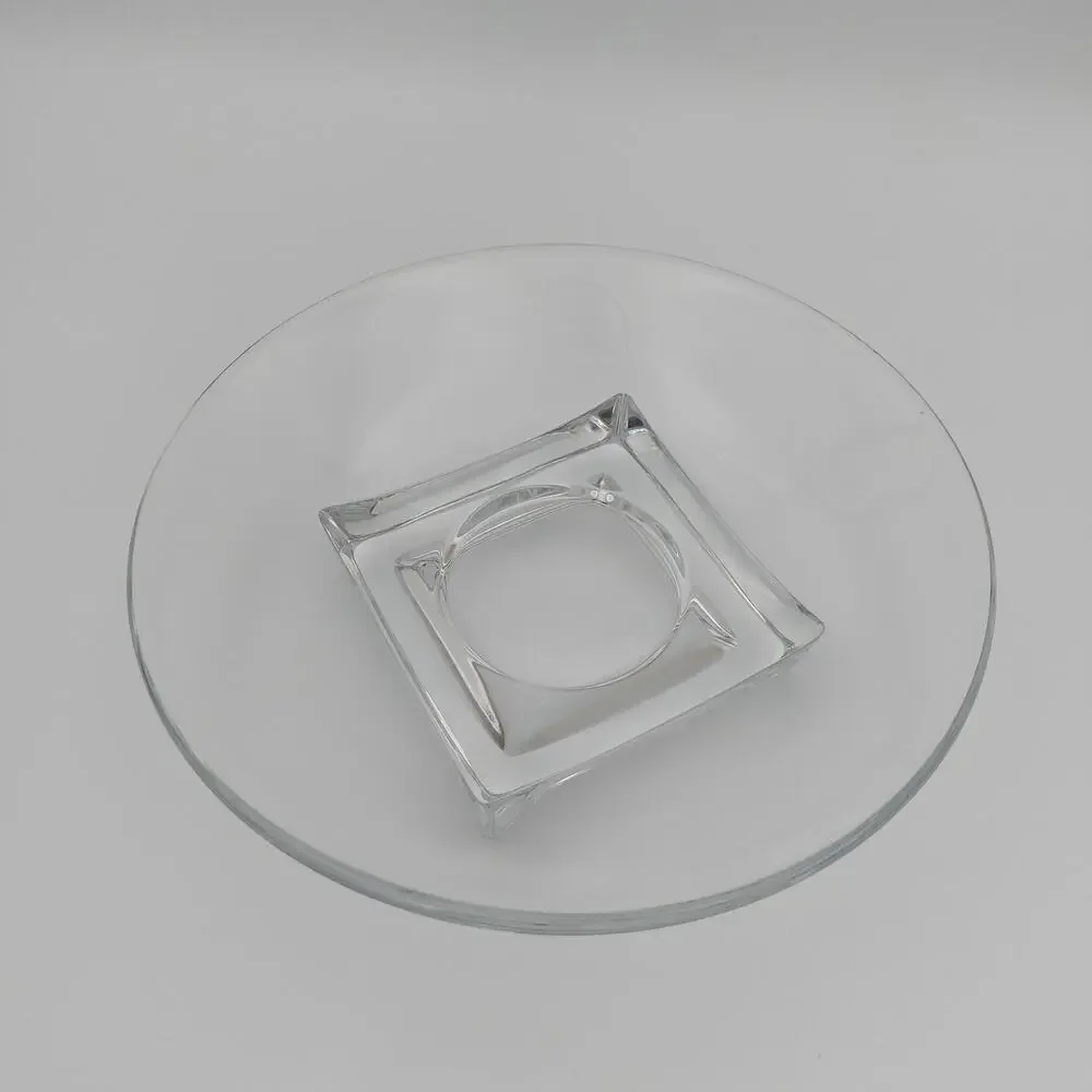 Cambridge Square Clear Glass Saucer Plate 7” Mid Century Footed Dish Chip MCM